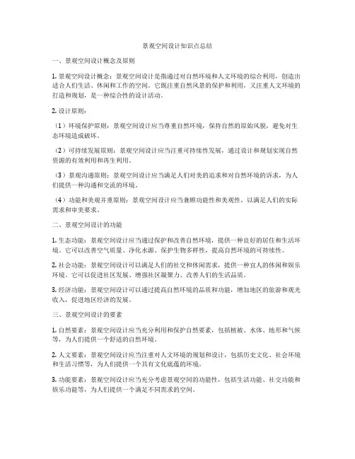 景观空间设计知识点总结