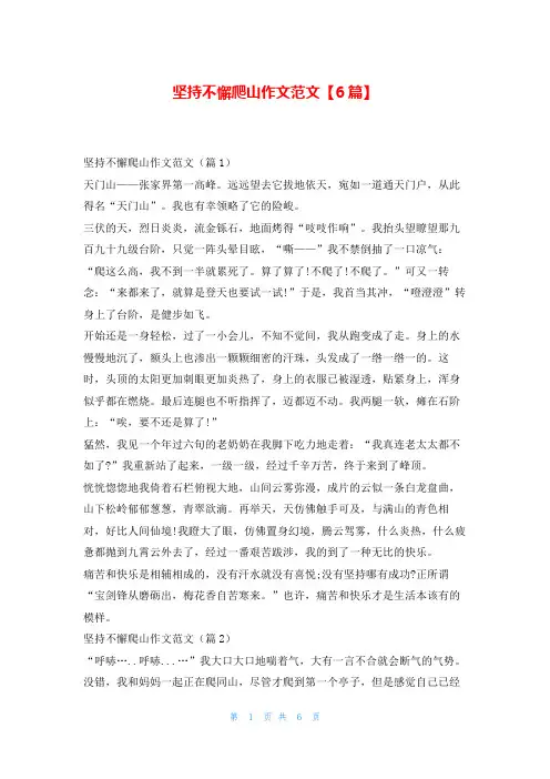 坚持不懈爬山作文范文【6篇】学资网