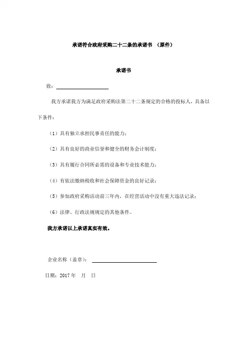 符合政府采购承诺书