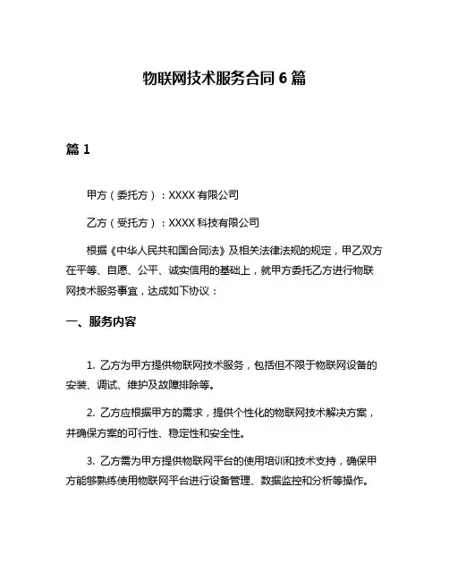 物联网技术服务合同6篇