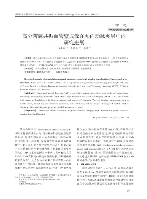 高分辨磁共振血管壁成像在颅内动脉夹层中的研究进展
