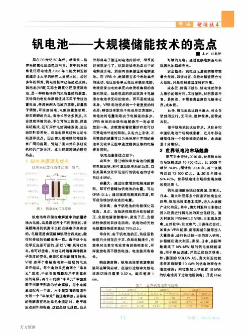 钒电池——大规模储能技术的亮点