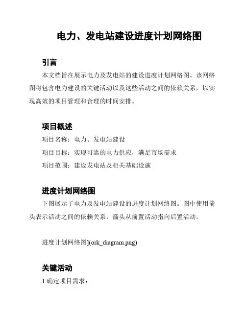 电力、发电站建设进度计划网络图