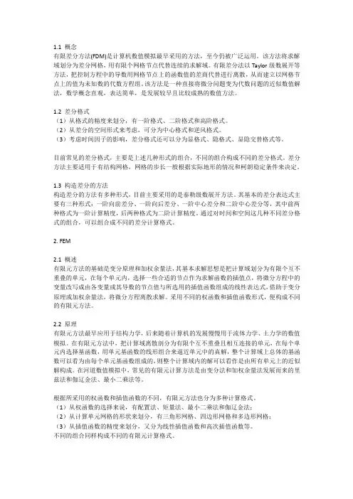 有限元素法有限体积法有限差分法有限容积法的区别