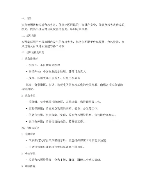 小区防台风的应急预案
