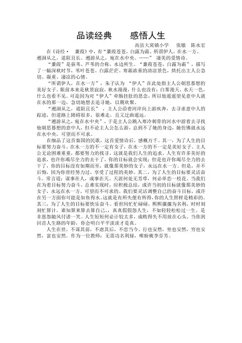 品读经典感悟人生