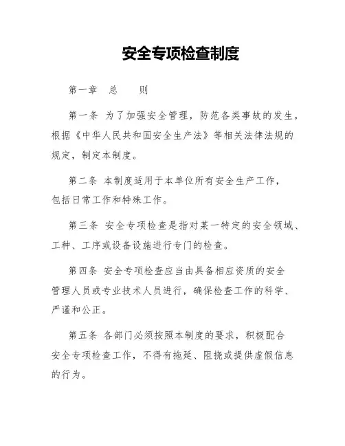 安全专项检查制度