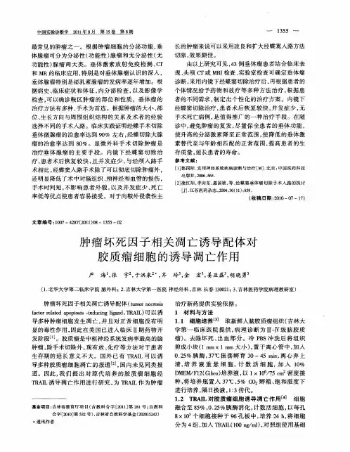 肿瘤坏死因子相关凋亡诱导配体对胶质瘤细胞的诱导凋亡作用
