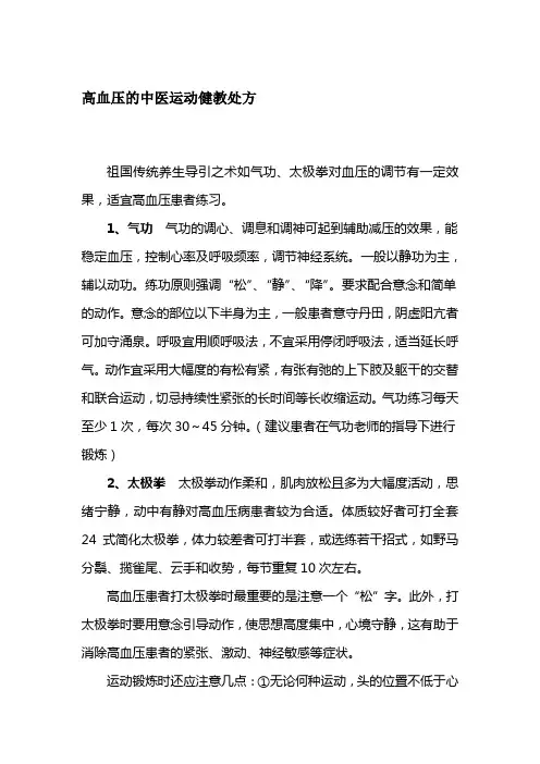 1.高血压中医健教处方