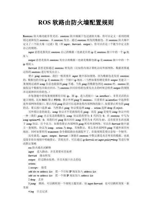 ROS软路由防火墙配置规则