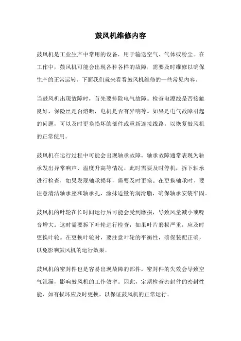 鼓风机维修内容