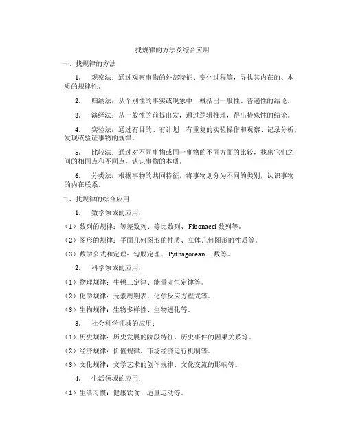 找规律的方法及综合应用