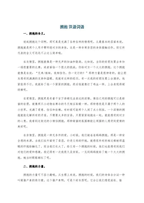 拥抱 汉语词语