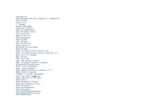 常用SAP TCODE