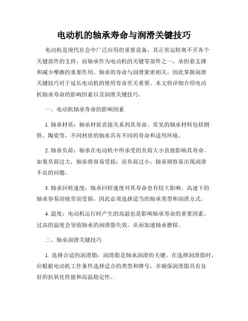 电动机的轴承寿命与润滑关键技巧