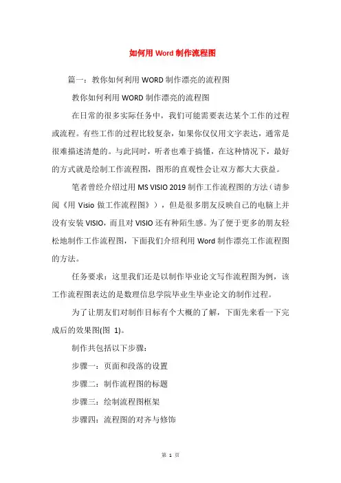 如何用Word制作流程图