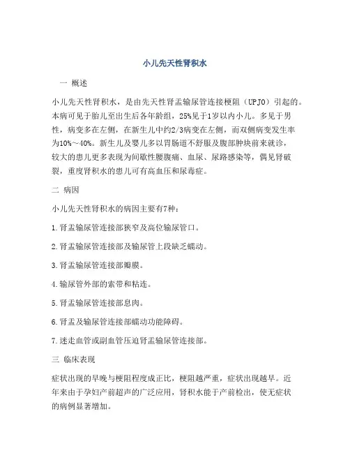 小儿先天性肾积水