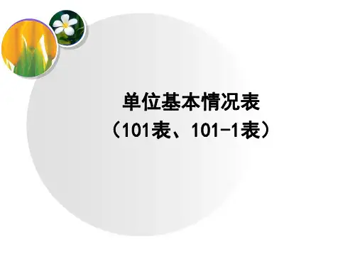 单位基本情况表101表101-1表