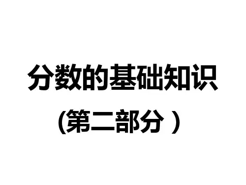 分数的基本性质和分数与除法之间的关系(自编)