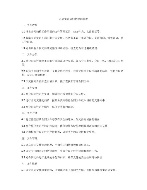 办公室合同归档流程模板