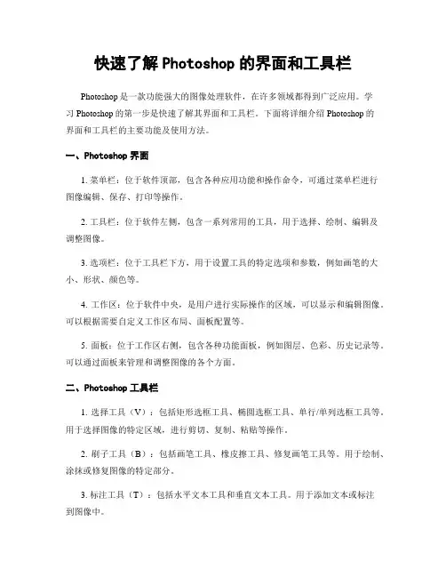 快速了解Photoshop的界面和工具栏
