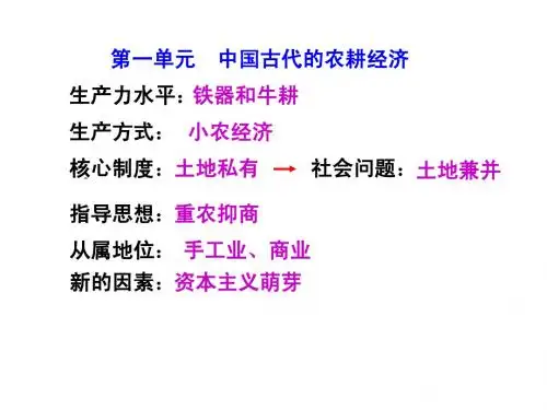 专题二中国古代的经济
