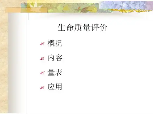 生命质量评价
