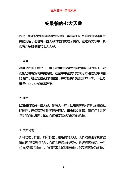蛇最怕的七大天敌