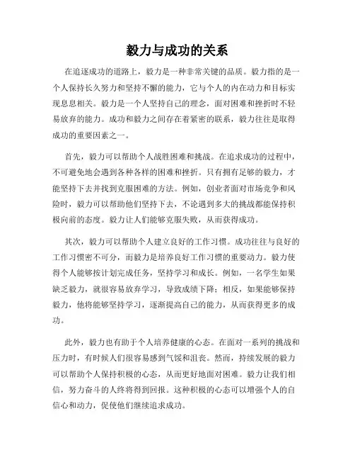 毅力与成功的关系