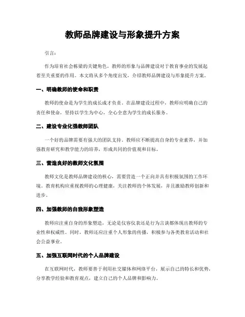 教师品牌建设与形象提升方案