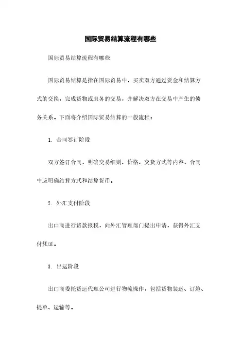 国际贸易结算流程有哪些