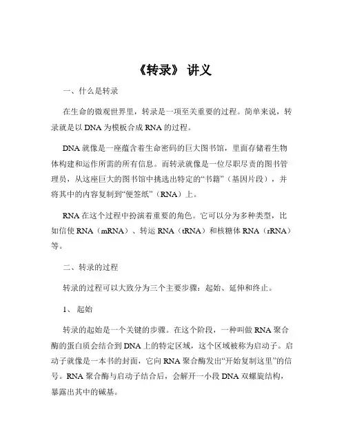 《转录》 讲义