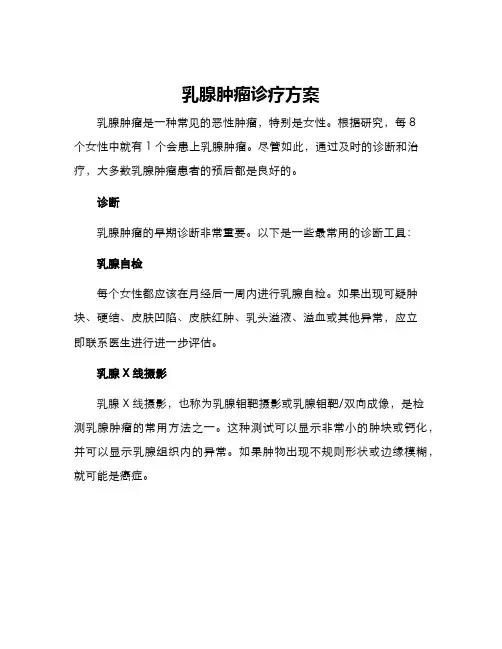 乳腺肿瘤诊疗方案