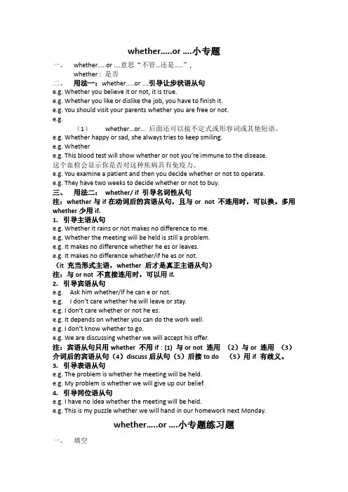 11.whether.or.小专题导学案高一英语初升高衔接课程
