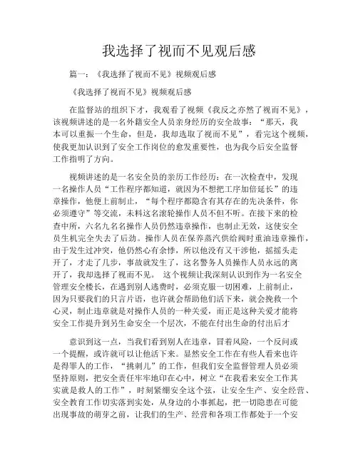 我选择了视而不见观后感