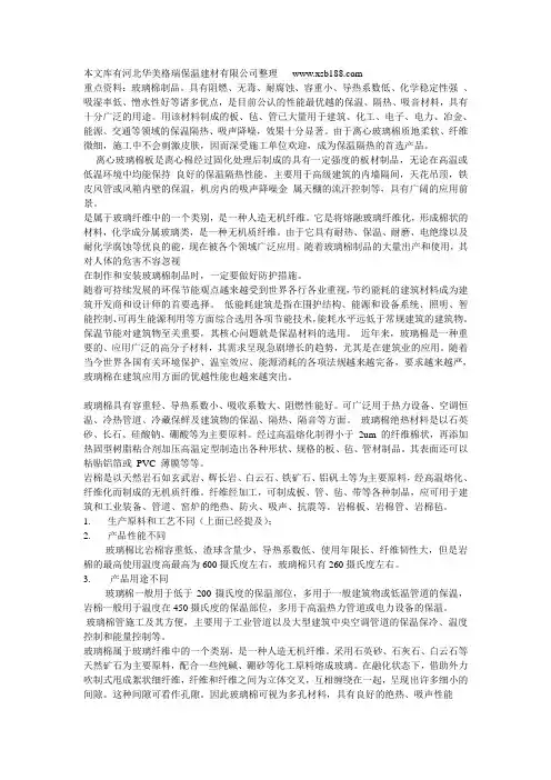 橡塑板,玻璃棉,岩棉板的详细介绍