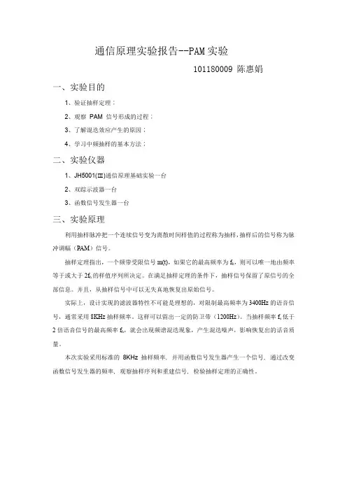 通信报告PAM实验