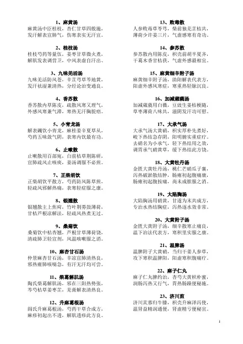 完整的方剂学方歌