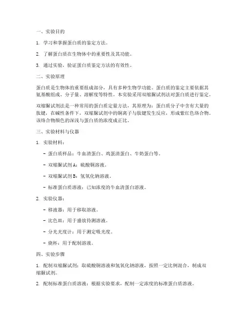 蛋白质鉴定的实验报告