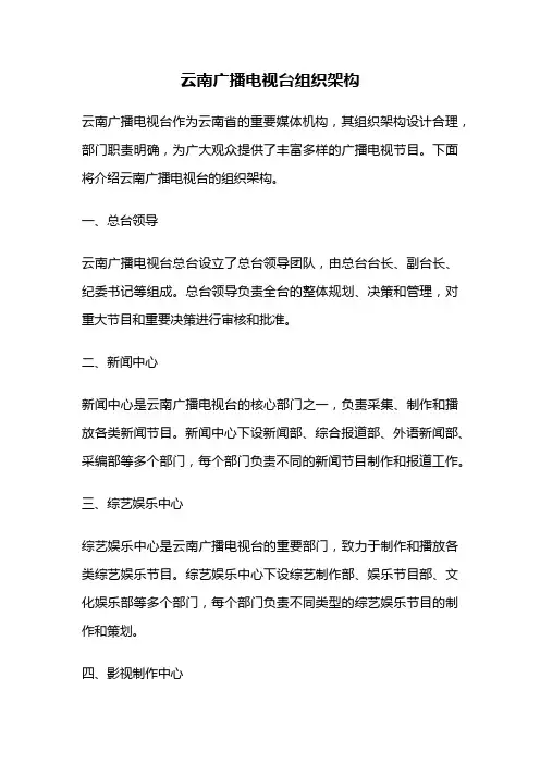 云南广播电视台组织架构