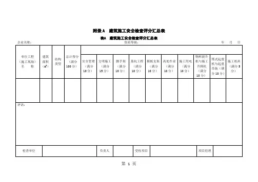JGJ592019新标准建筑施工安全检查评分表全套精品文档25页