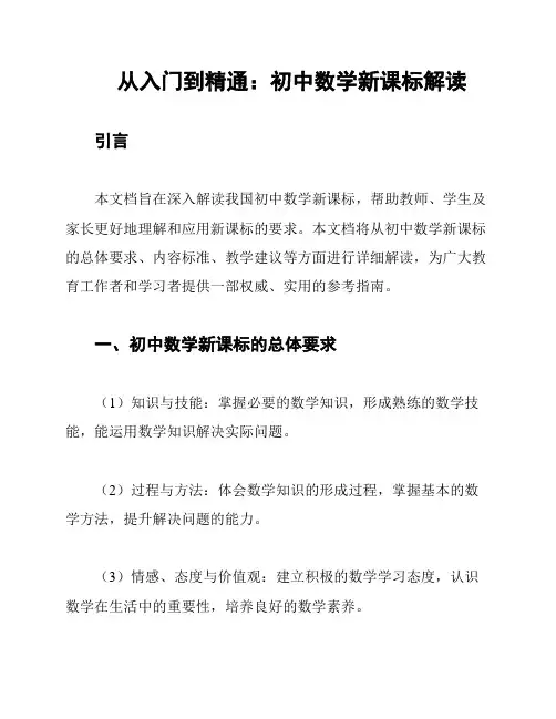 从入门到精通：初中数学新课标解读