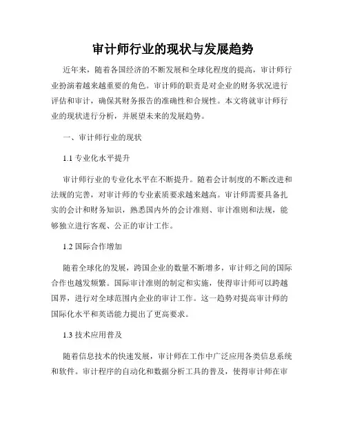 审计师行业的现状与发展趋势