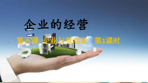 初中思想品德人教九年级全一册第三单元融入社会肩负使命企业的经营PPT