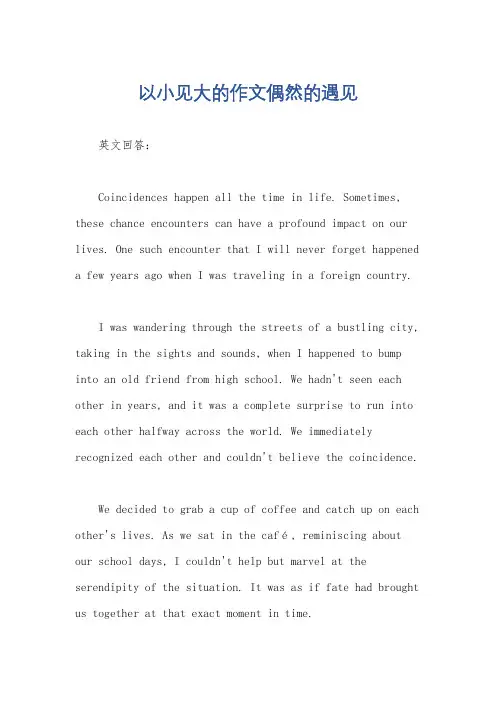 以小见大的作文偶然的遇见