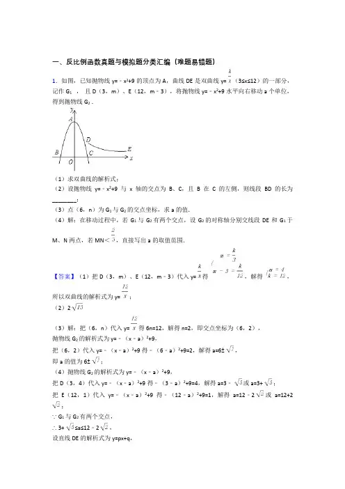 中考数学压轴题专题复习—反比例函数的综合含答案解析