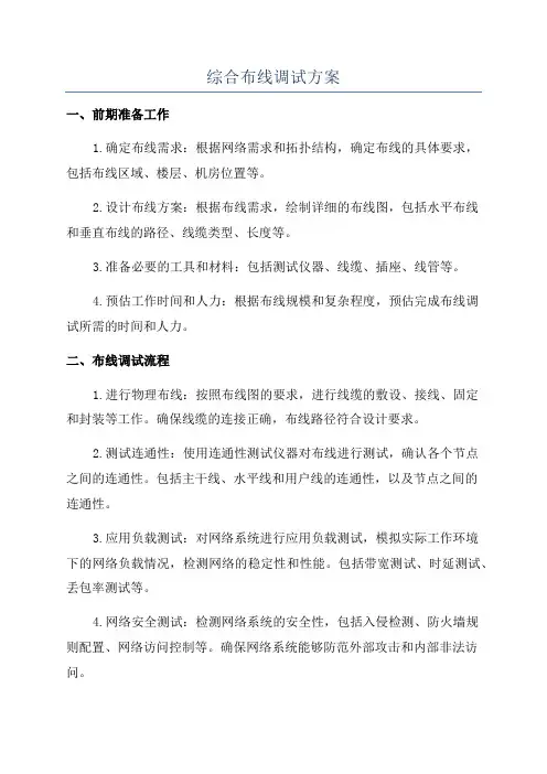 综合布线调试方案