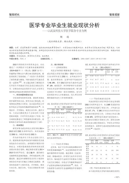 医学专业毕业生就业现状分析——以武汉科技大学医学院各专业为例