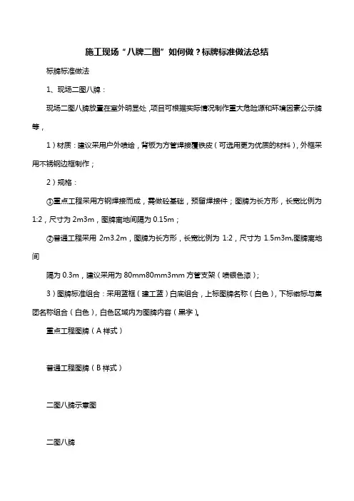 施工现场“八牌二图”如何做？标牌标准做法总结