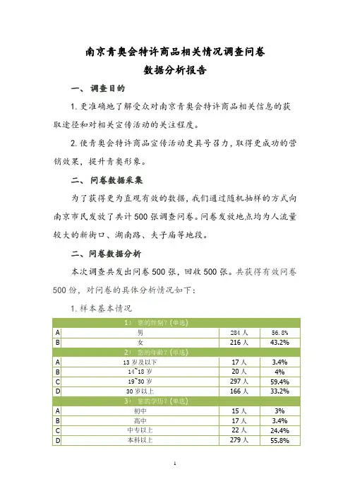 调查问卷调研分析 (实际案例)